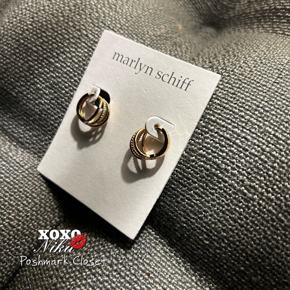 MARLYN SCHIFF GOLD TWIST EARRINGS